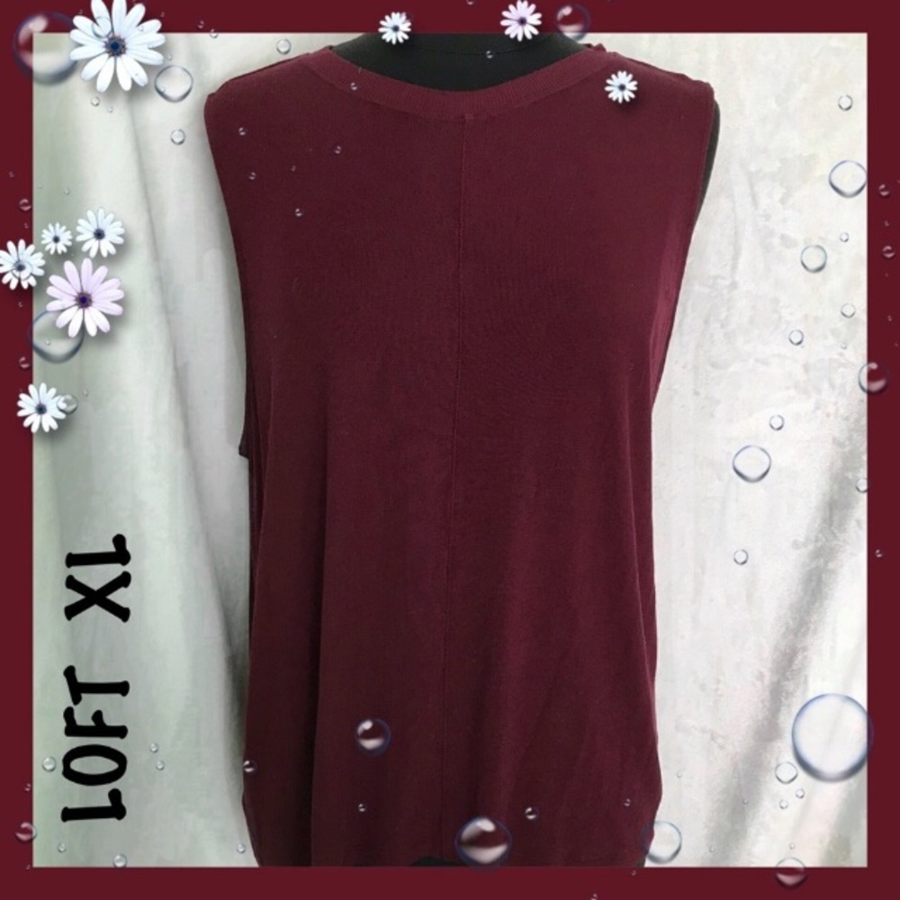 Ann Taylor LOFT Maroon / Wine Sleeveless Top  XL